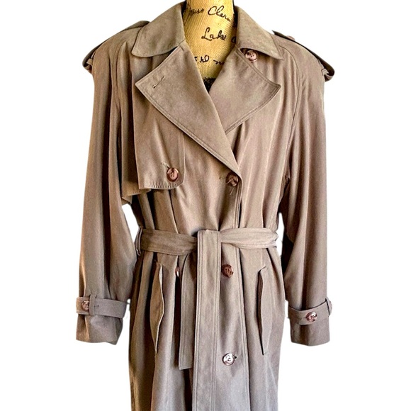 Vintage Brem Rainwear Taupe Tan Trench Raincoat w/ Button Liner - Picture 2 of 16